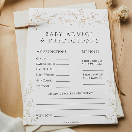   baby advice and predictions, Printable baby shower games, gold leaf baby games, baby shower games, fun baby shower ideas, top baby shower ideas, gold leaf baby shower, baby shower games, fun gold leaf baby shower ideas