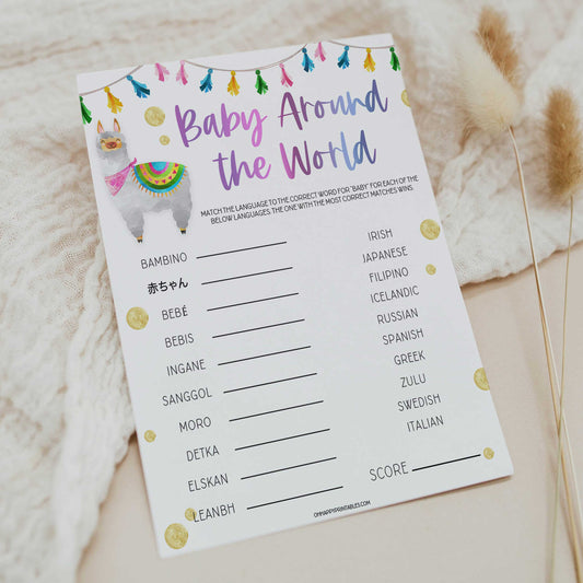 baby word scramble game, Printable baby shower games, llama fiesta fun baby games, baby shower games, fun baby shower ideas, top baby shower ideas, Llama fiesta shower baby shower, fiesta baby shower ideas