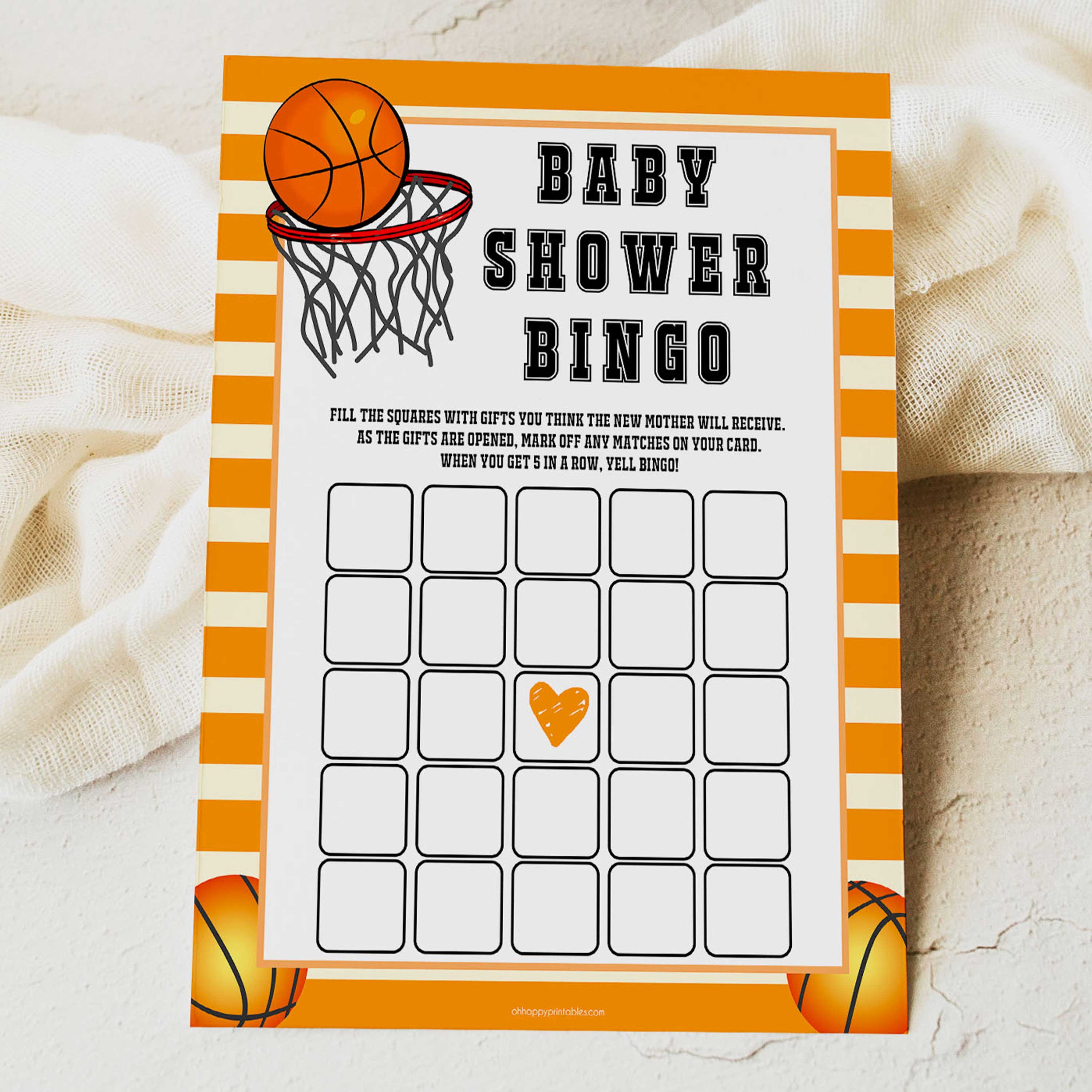 Basketball baby shower games, baby shower bingo, baby game, printable baby games, basket baby games, baby shower games, basketball baby shower idea, fun baby games, popular baby games