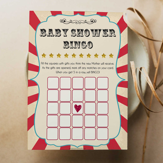 Circus baby shower bingo baby shower games, circus baby games, carnival baby games, printable baby games, fun baby games, popular baby games, carnival baby shower, carnival theme