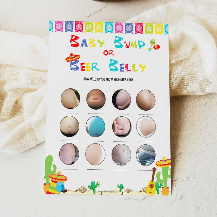 baby bump or beer belly game, Printable baby shower games, Mexican fiesta fun baby games, baby shower games, fun baby shower ideas, top baby shower ideas, fiesta shower baby shower, fiesta baby shower ideas