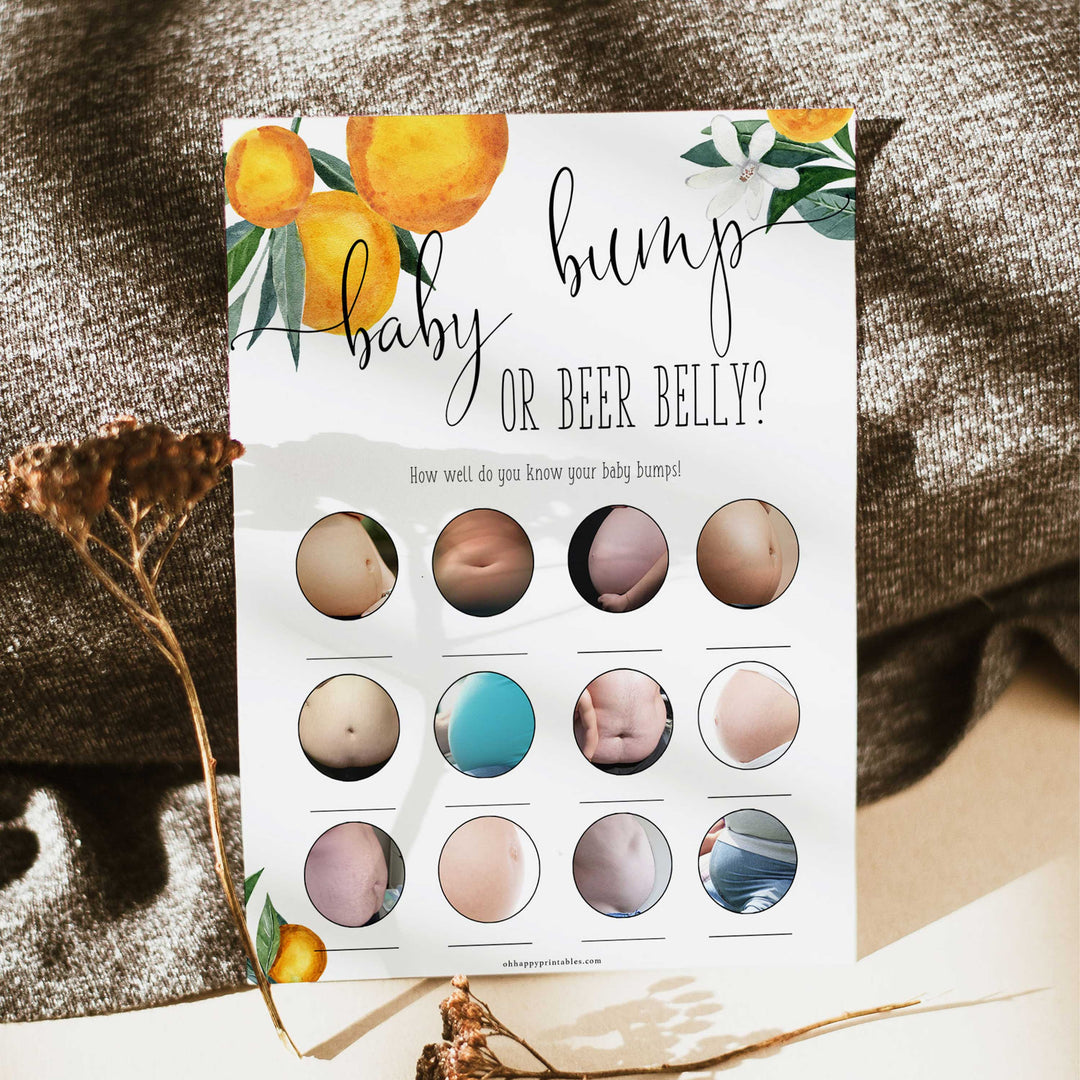 baby bump or beer bally baby game, Printable baby shower games, little cutie baby games, baby shower games, fun baby shower ideas, top baby shower ideas, little cutie baby shower, baby shower games, fun little cutie baby shower ideas, citrus baby shower games, citrus baby shower, orange baby shower
