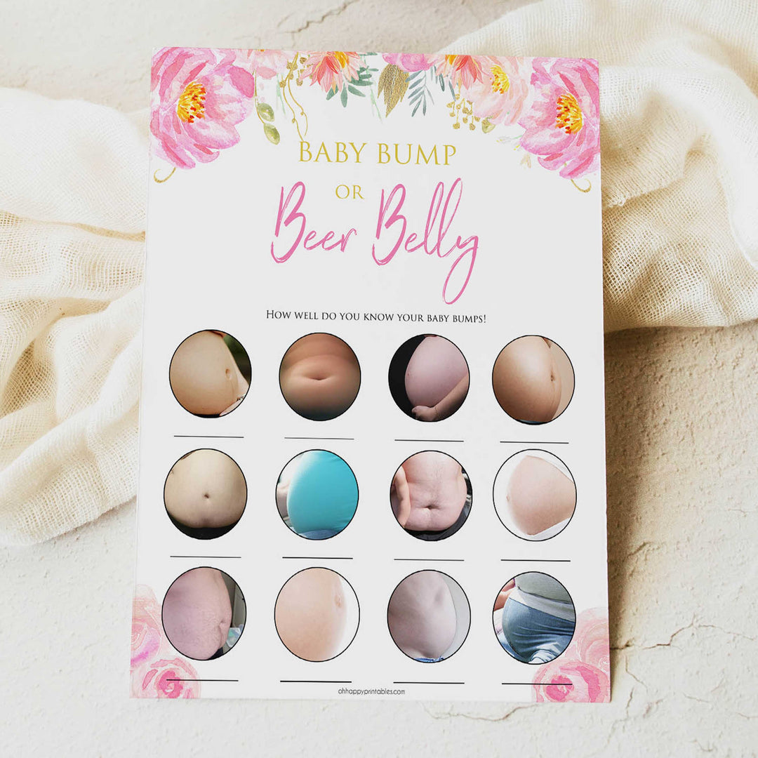 baby bump or beer belly baby shower games, printable baby shower games, fun baby shower games, popular baby shower games, baby bump game