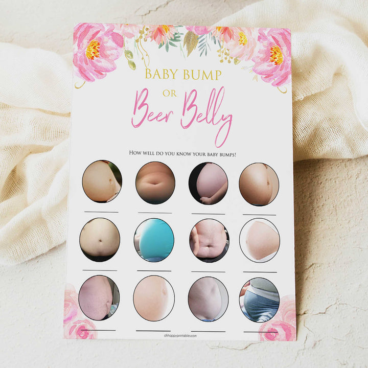 baby bump or beer belly baby shower games, printable baby shower games, fun baby shower games, popular baby shower games, baby bump game
