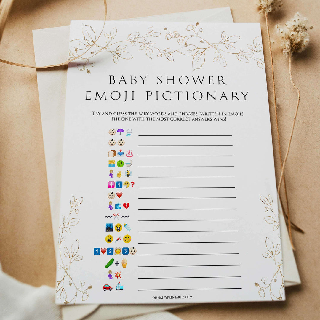 baby shower emoji Pictionary game,Printable baby shower games, gold leaf baby games, baby shower games, fun baby shower ideas, top baby shower ideas, gold leaf baby shower, baby shower games, fun gold leaf baby shower ideas