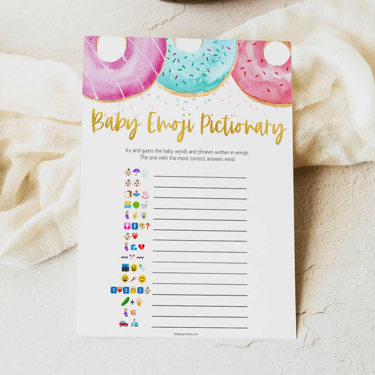 baby emoji pictionary game, Printable baby shower games, donut baby games, baby shower games, fun baby shower ideas, top baby shower ideas, donut sprinkles baby shower, baby shower games, fun donut baby shower ideas