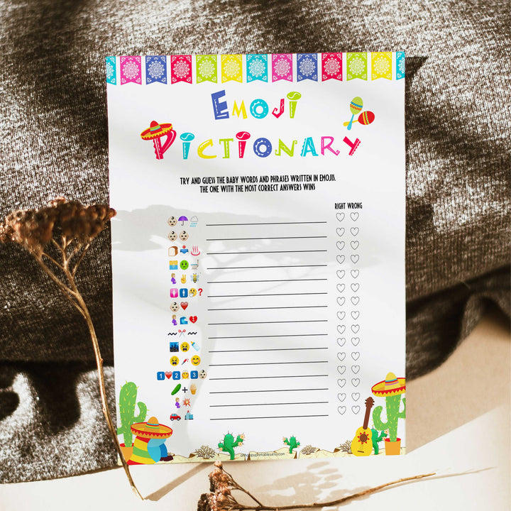 baby shower emoji pictionary game, Printable baby shower games, Mexican fiesta fun baby games, baby shower games, fun baby shower ideas, top baby shower ideas, fiesta shower baby shower, fiesta baby shower ideas