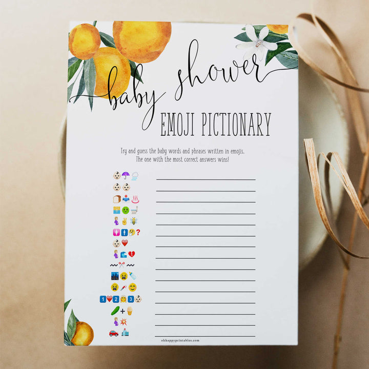 baby shower emoji pictionary game, Printable baby shower games, little cutie baby games, baby shower games, fun baby shower ideas, top baby shower ideas, little cutie baby shower, baby shower games, fun little cutie baby shower ideas, citrus baby shower games, citrus baby shower, orange baby shower