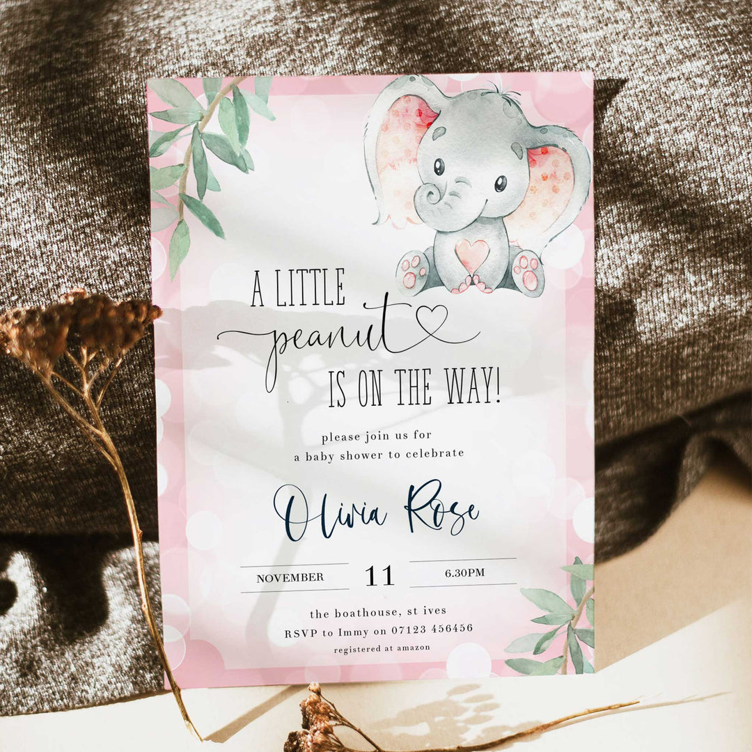 pink elephant baby shower invitations, printable baby shower invitations, editable baby shower invitations, pink elephant baby shower invitations, mobile baby shower invites