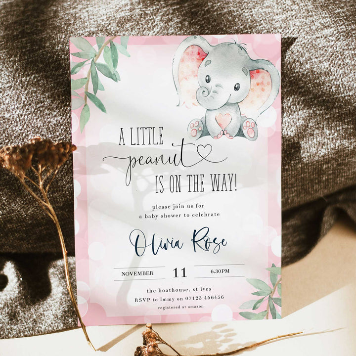pink elephant baby shower invitations, printable baby shower invitations, editable baby shower invitations, pink elephant baby shower invitations, mobile baby shower invites