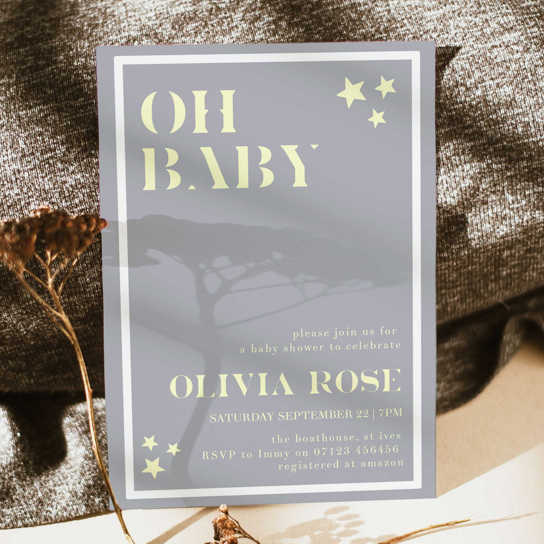 printable baby shower invitations, editable baby shower invitations, star baby shower invitations, fun baby shower invitations, yellow star baby theme, mobile baby shower invitations