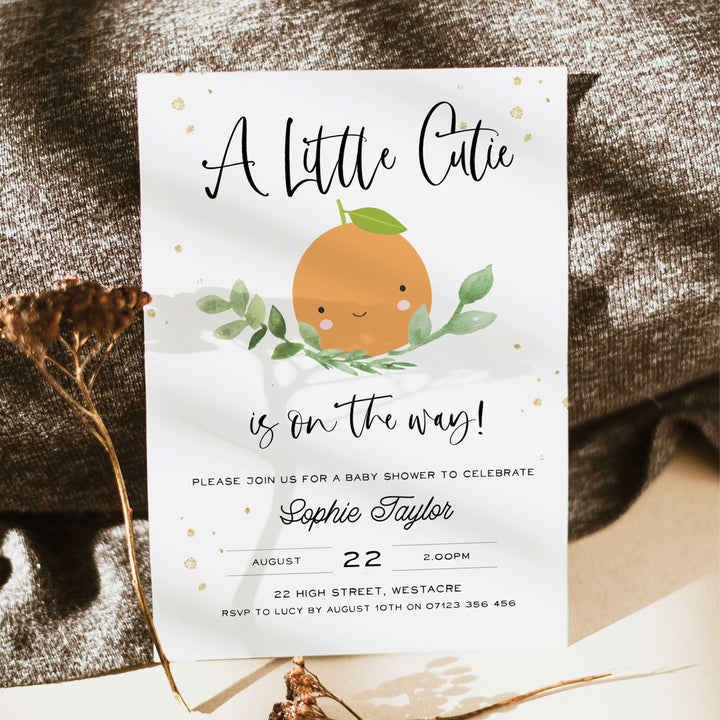 editable baby shower invitations, printable little cutie baby shower invitations, editable baby invites, little cutie baby shower theme, baby invitations