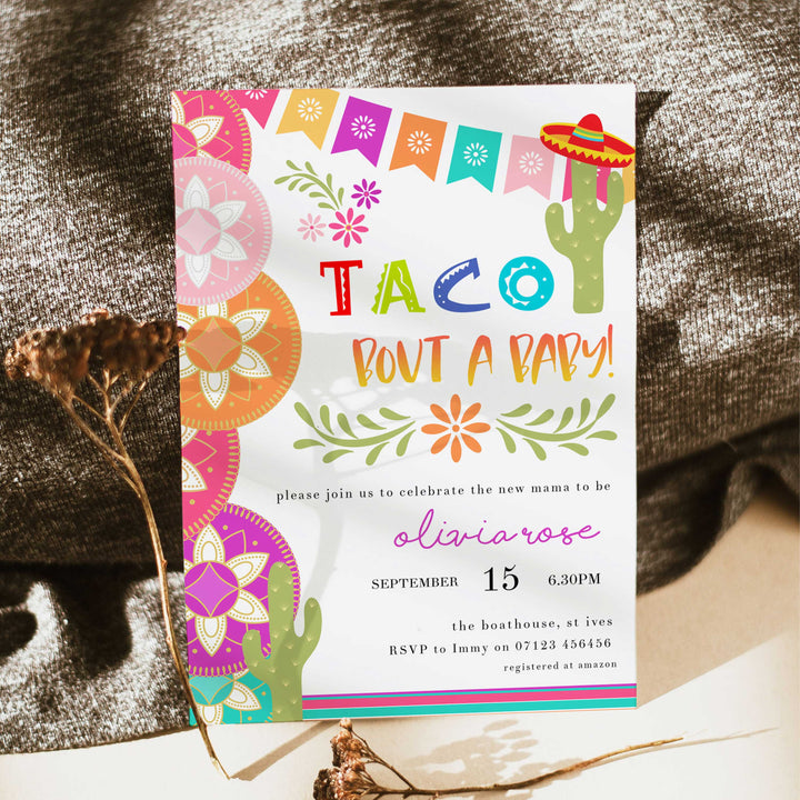 fiesta baby shower theme, printable baby shower invitations, editable baby shower invites, mexican baby shower, baby shower phone invites