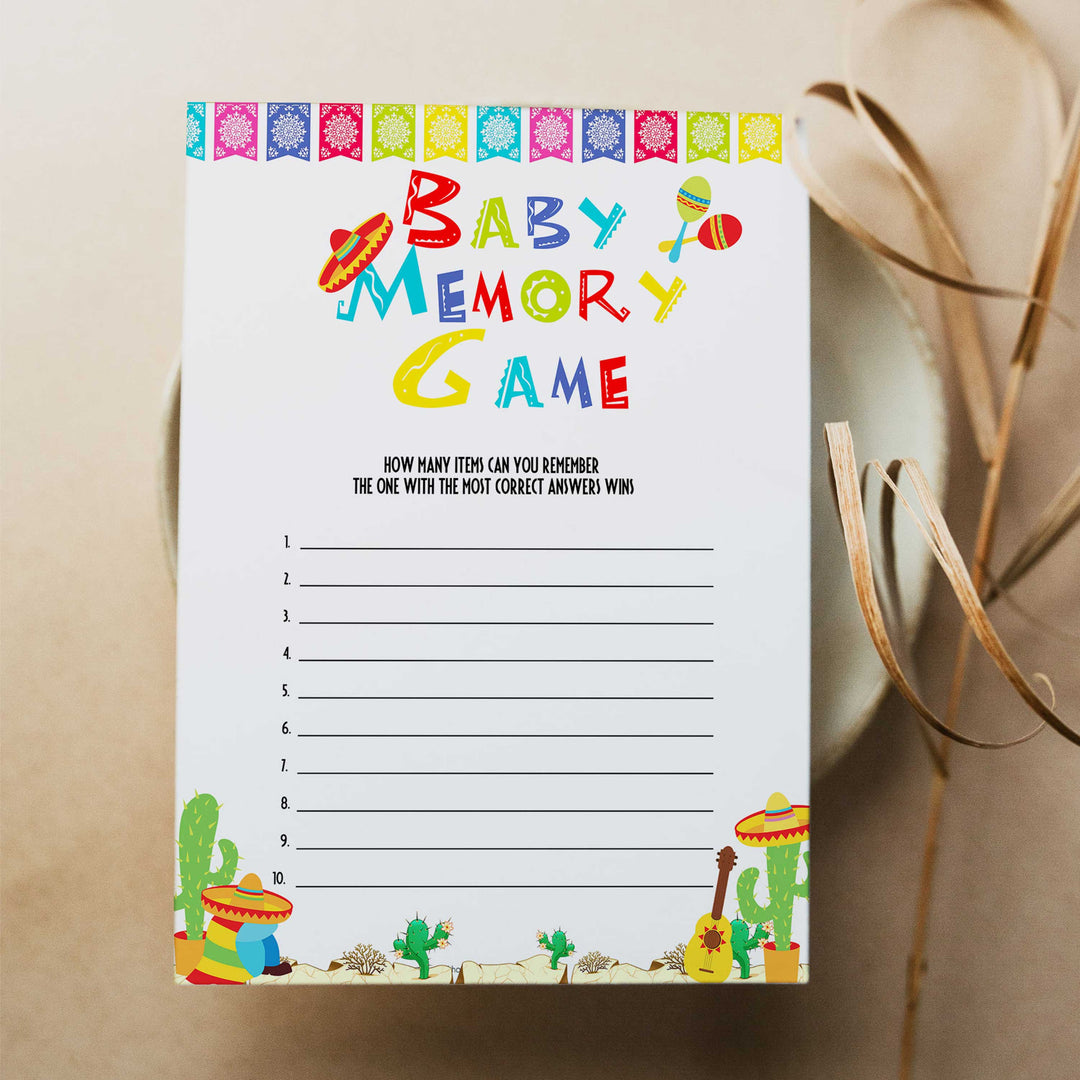 baby memory game, Printable baby shower games, Mexican fiesta fun baby games, baby shower games, fun baby shower ideas, top baby shower ideas, fiesta shower baby shower, fiesta baby shower ideas