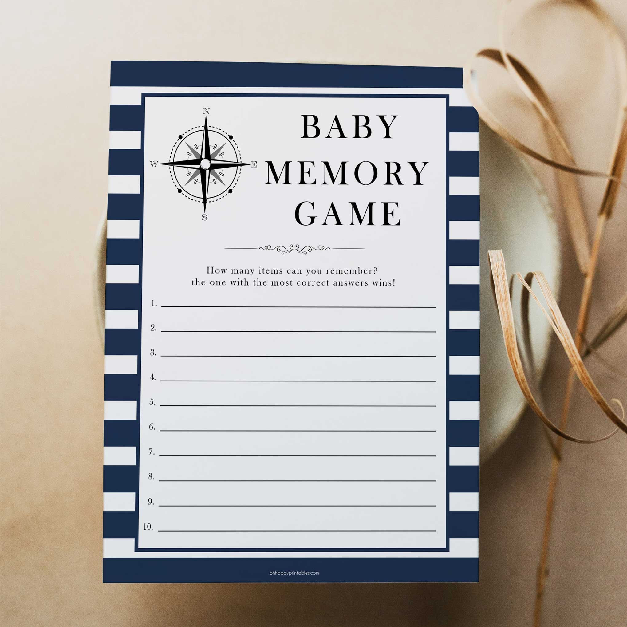 Nautical baby shower games, baby memory game baby shower games, printable baby shower games, baby shower games, fun baby games, popular baby shower games, sailor baby games, boat baby games