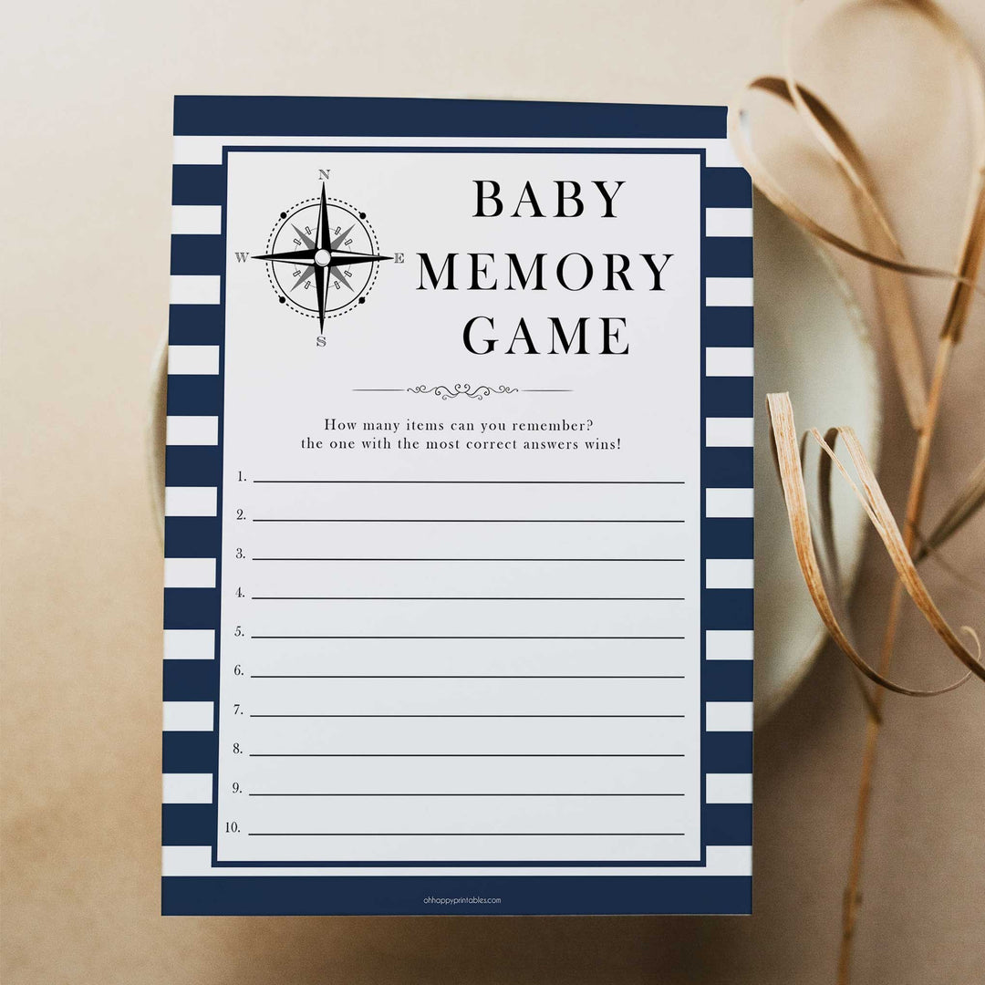 Nautical baby shower games, baby memory game baby shower games, printable baby shower games, baby shower games, fun baby games, popular baby shower games, sailor baby games, boat baby games