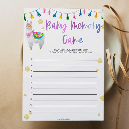 baby memory game, Printable baby shower games, llama fiesta fun baby games, baby shower games, fun baby shower ideas, top baby shower ideas, Llama fiesta shower baby shower, fiesta baby shower ideas