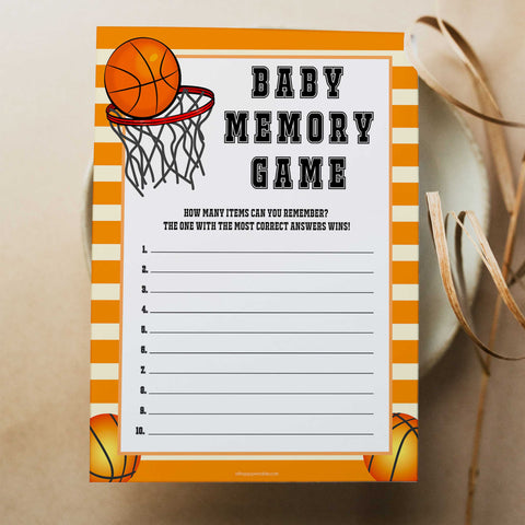 Basketball baby shower games, baby memory game, baby game, printable baby games, basket baby games, baby shower games, basketball baby shower idea, fun baby games, popular baby games