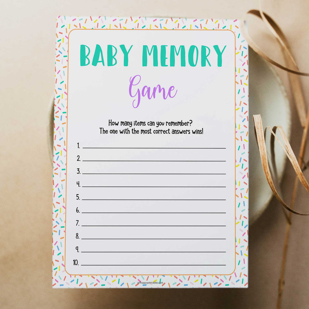 Baby sprinkle games, baby memory game, printable baby games, baby shower games, baby spring theme, popular baby games, fun baby games, baby shower ideas