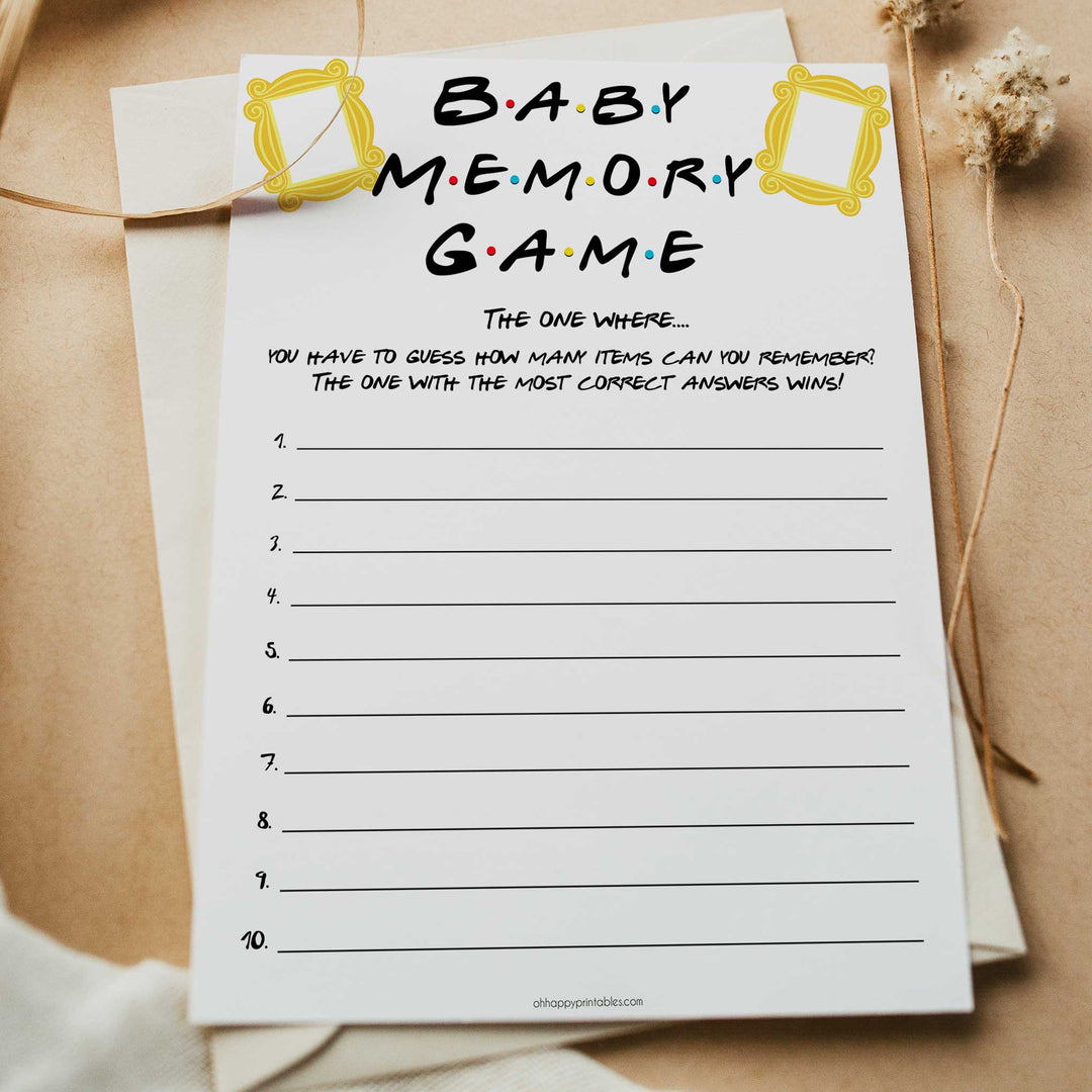 baby memory game, Printable baby shower games, friends fun baby games, baby shower games, fun baby shower ideas, top baby shower ideas, friends baby shower, friends baby shower ideas