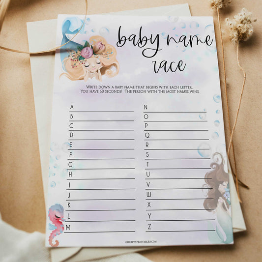 baby name race game, Printable baby shower games, little mermaid baby games, baby shower games, fun baby shower ideas, top baby shower ideas, little mermaid baby shower, baby shower games, pink hearts baby shower ideas