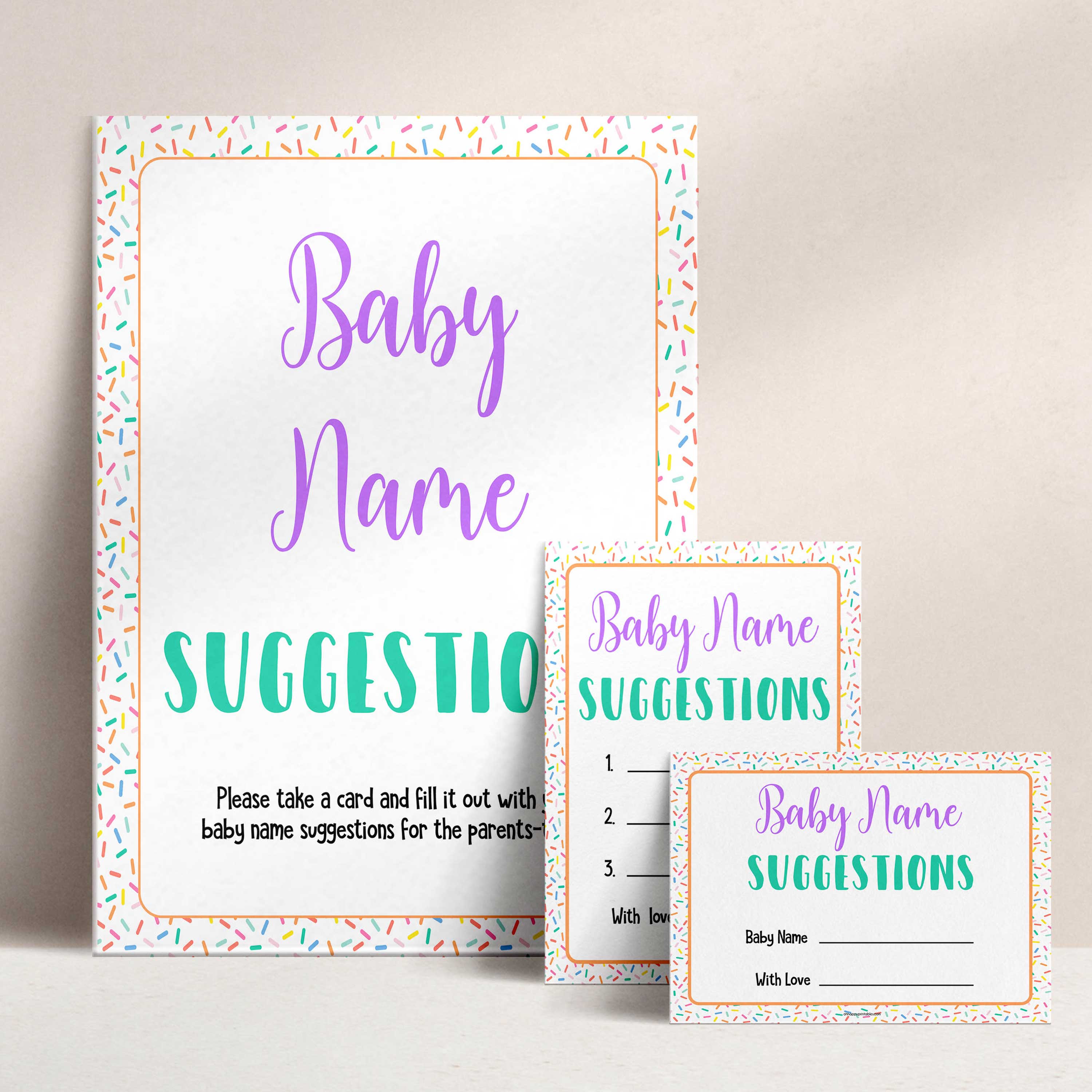 Baby Name Suggestions - Baby Sprinkle Printable Baby Games ...