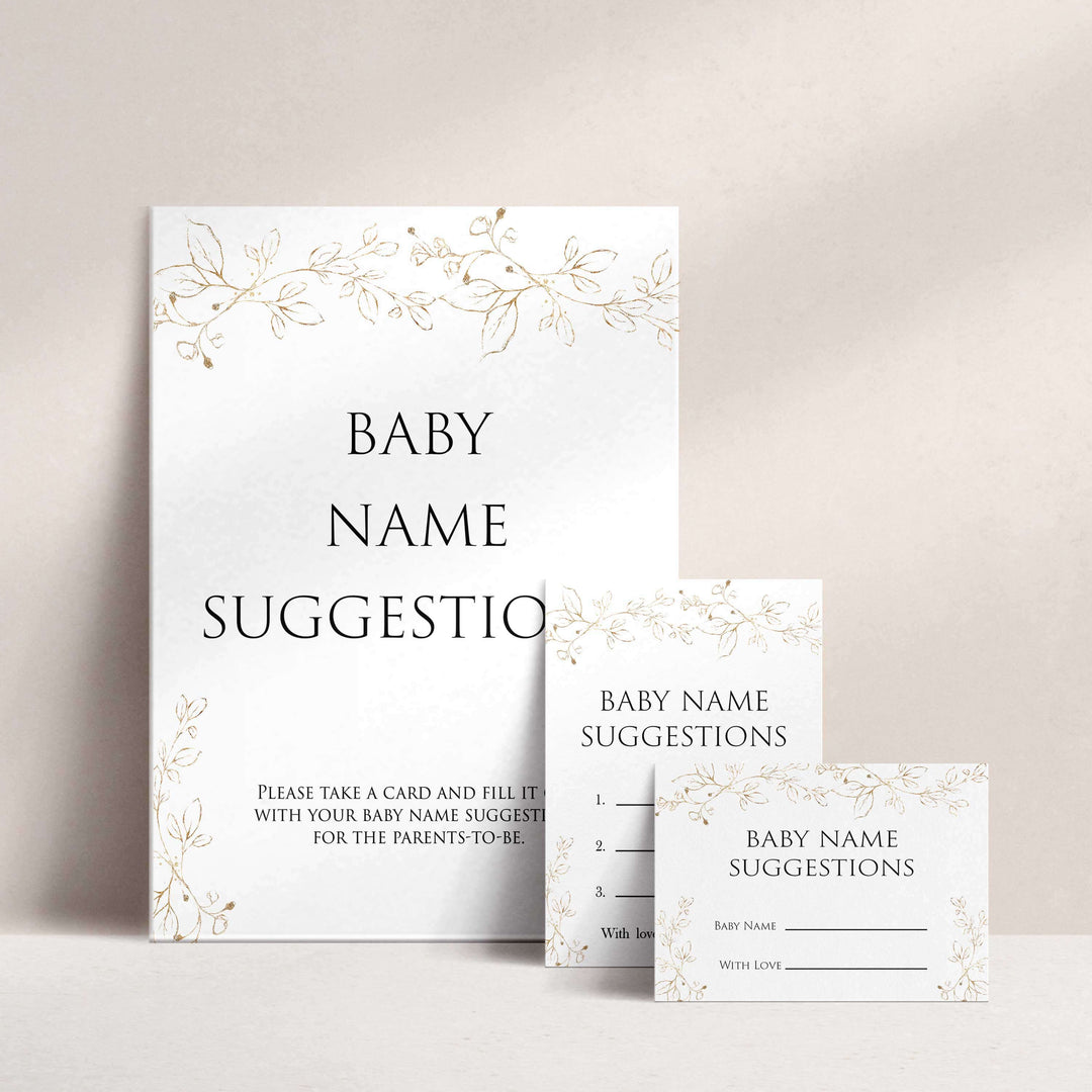 baby name suggestions game, Printable baby shower games, gold leaf baby games, baby shower games, fun baby shower ideas, top baby shower ideas, gold leaf baby shower, baby shower games, fun gold leaf baby shower ideas