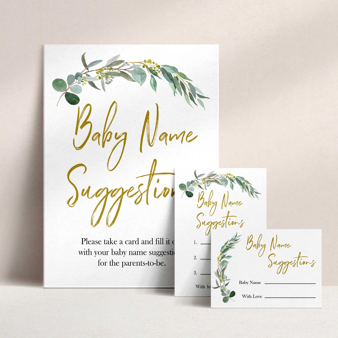 Eucalyptus baby shower games, baby name suggestions baby game, fun baby shower games, printable baby games, baby shower ideas, baby games, baby shower baby shower bundle, baby shower games packs, botanical baby shower