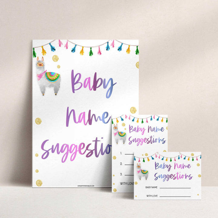 baby name suggestions game, Printable baby shower games, llama fiesta fun baby games, baby shower games, fun baby shower ideas, top baby shower ideas, Llama fiesta shower baby shower, fiesta baby shower ideas
