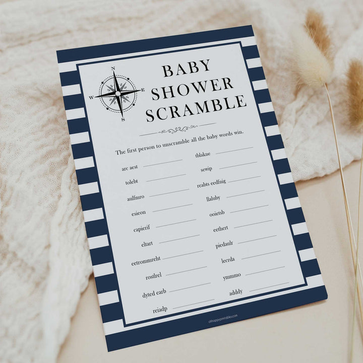 Nautical baby shower games, baby scramble baby shower games, printable baby shower games, baby shower games, fun baby games, popular baby shower games, sailor baby games, boat baby games