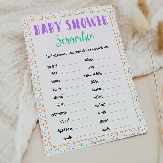 baby word scramble, baby scramble, Printable baby shower games, baby sprinkle fun baby games, baby shower games, fun baby shower ideas, top baby shower ideas, sprinkle shower baby shower, friends baby shower ideas