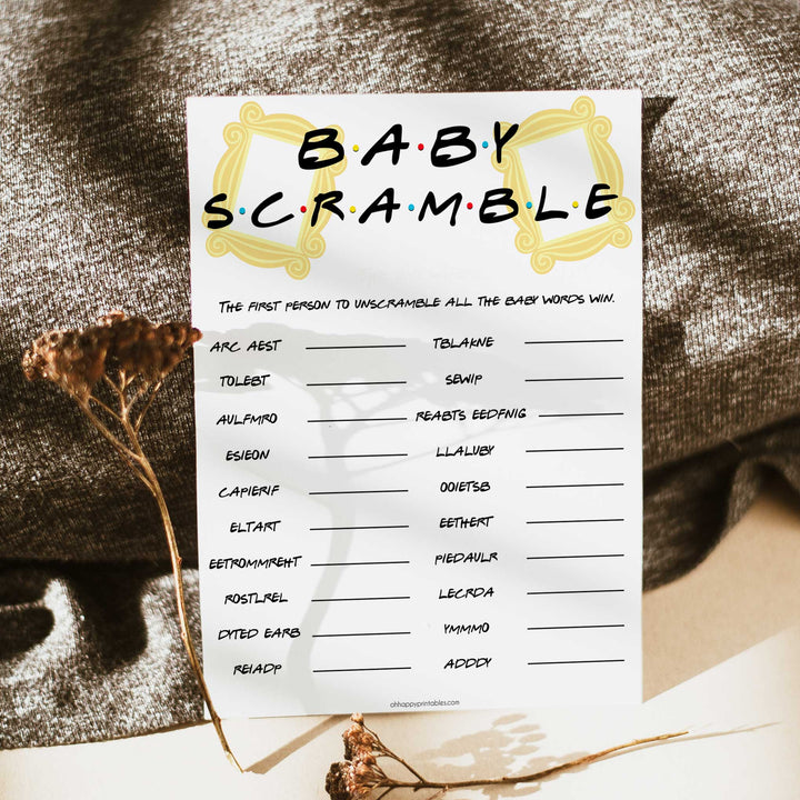 baby scramble game, Printable baby shower games, friends fun baby games, baby shower games, fun baby shower ideas, top baby shower ideas, friends baby shower, friends baby shower ideas