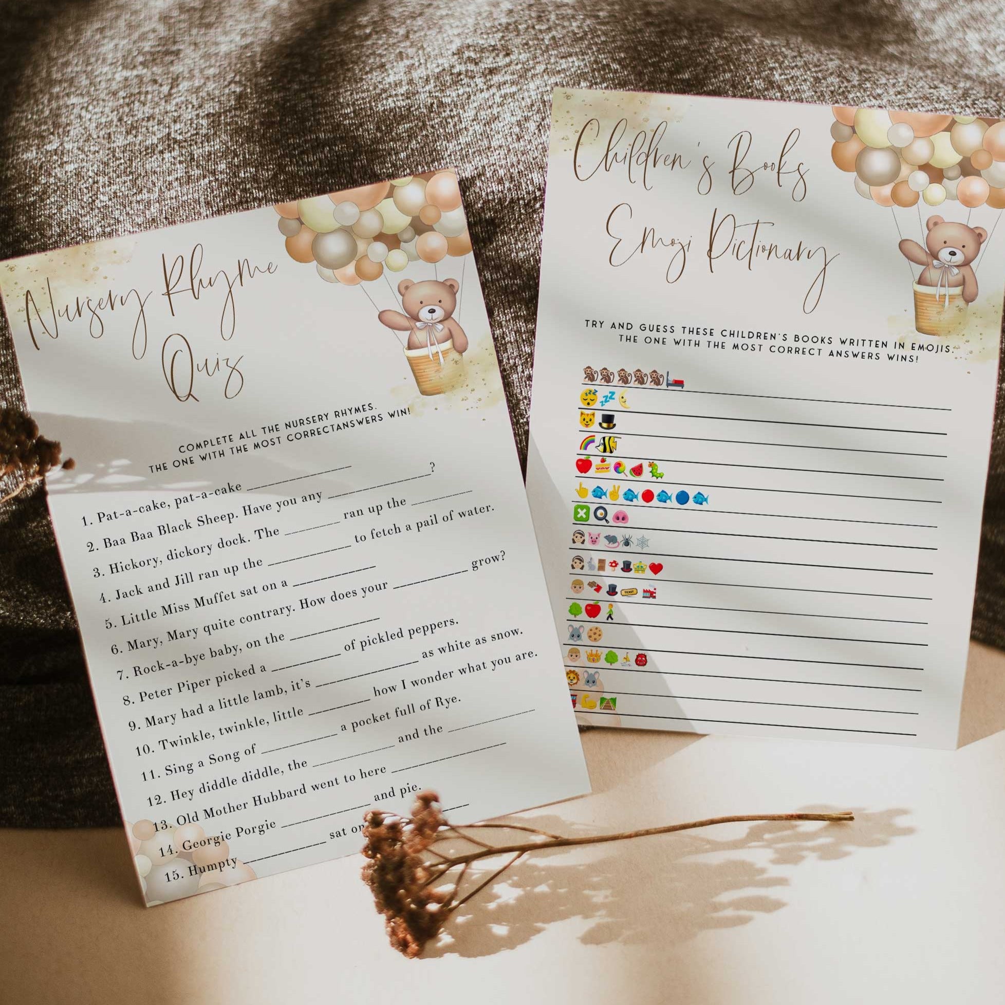 30 EDITABLE Baby Shower Games - Bearly Wait Baby Shower Collection