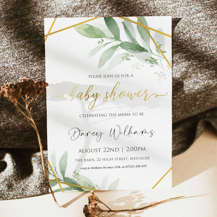 editable baby shower invite, baby invites, gold geometric baby shower invitations, editable baby shower invites, mobile baby shower invites, gold baby shower theme