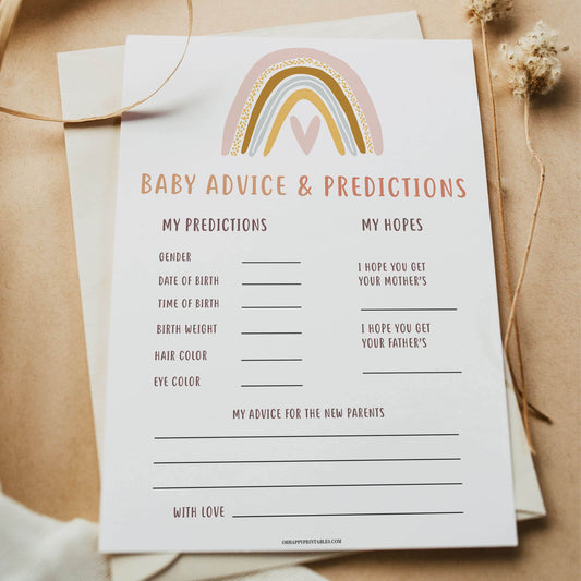 baby advice and predictions baby game, Printable baby shower games, boho rainbow baby games, baby shower games, fun baby shower ideas, top baby shower ideas, boho rainbow baby shower, baby shower games, fun boho rainbow baby shower ideas