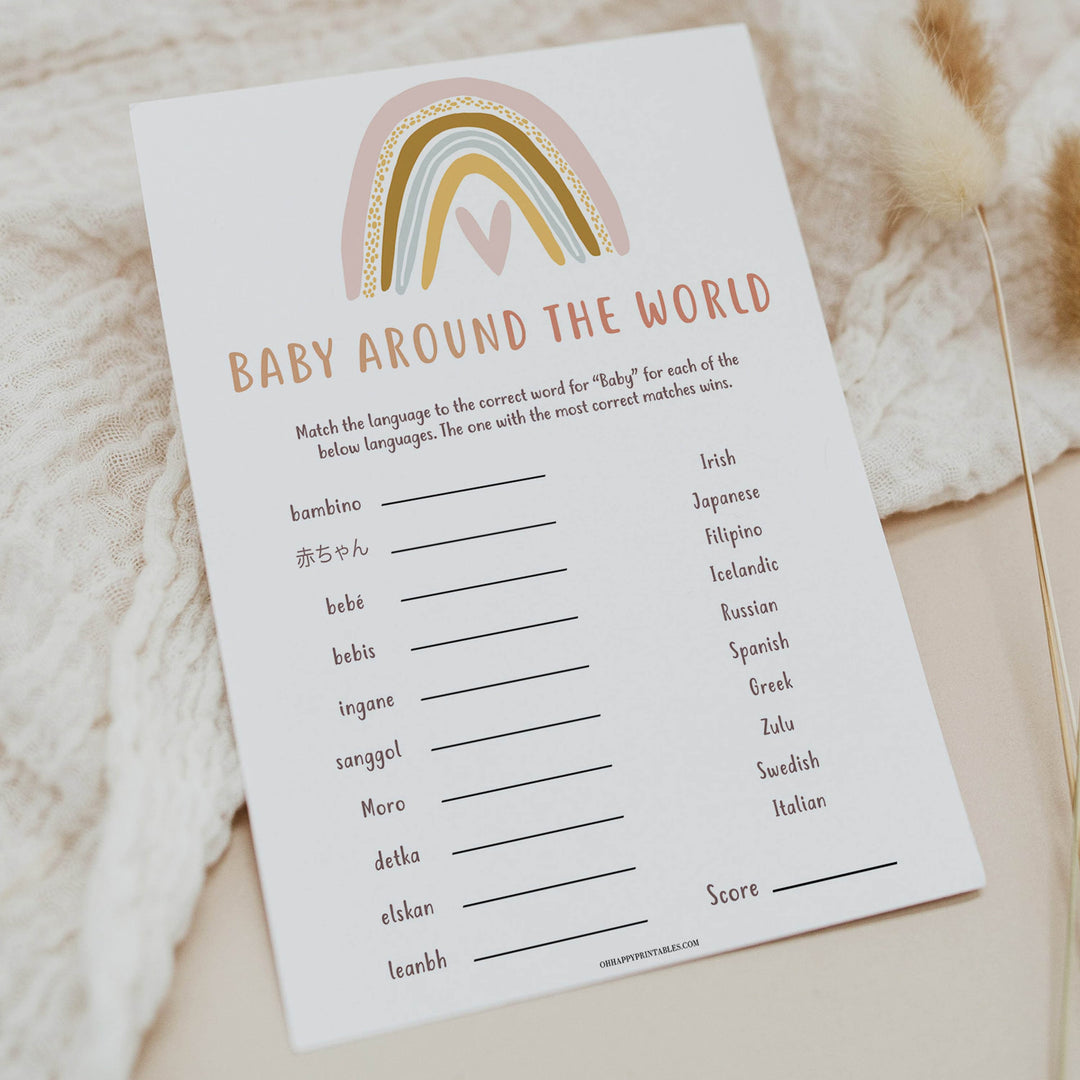 baby around the world game, Printable baby shower games, boho rainbow baby games, baby shower games, fun baby shower ideas, top baby shower ideas, boho rainbow baby shower, baby shower games, fun boho rainbow baby shower ideas