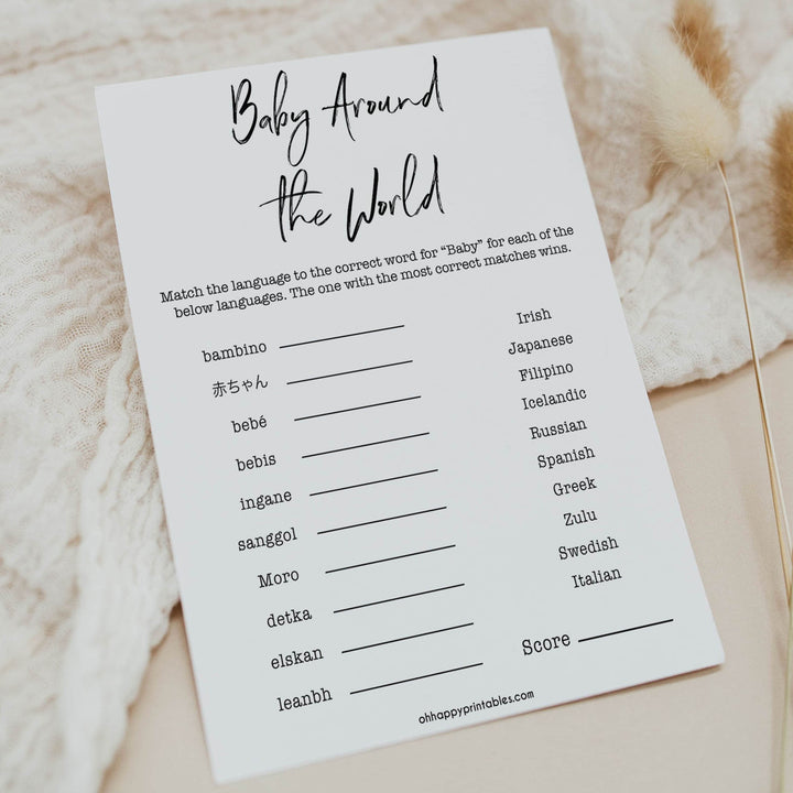 gender neutral baby shower games, baby around the world game, baby games, printable baby shower, popular baby games, fun baby games, baby shower games
