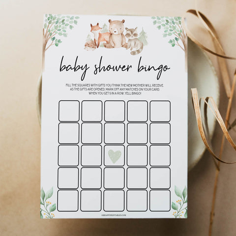 baby shower bingo game, Printable baby shower games, woodland animals baby games, baby shower games, fun baby shower ideas, top baby shower ideas, woodland baby shower, baby shower games, fun woodland animals baby shower ideas