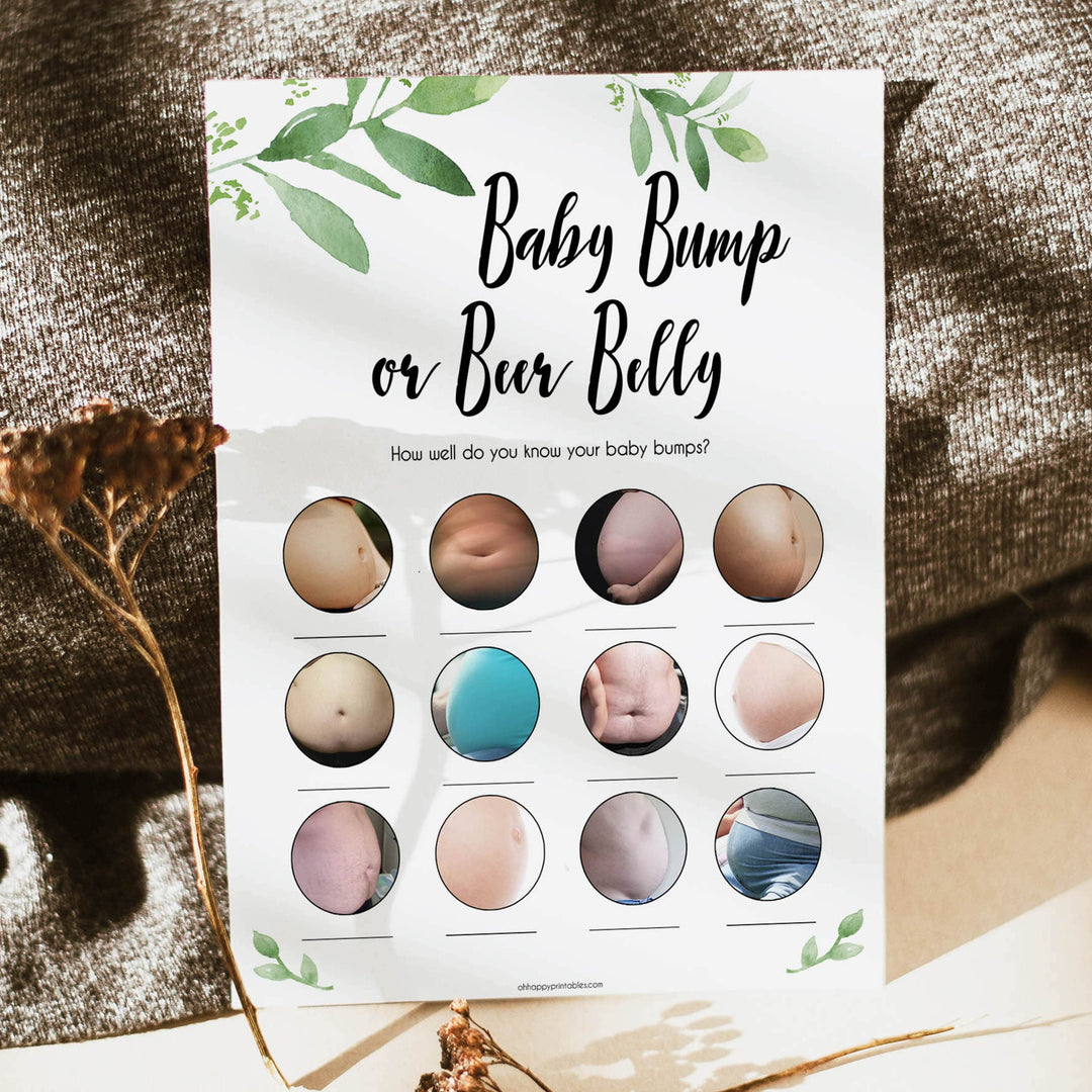Botanical Pregnant or Beer Belly, Baby Game, Baby or Beer Belly, Pregnant or Beer Belly Game, Baby Bump or Beer Belly, Fun Baby Shower, funny baby shower games, best baby games, fun baby games, popular baby games