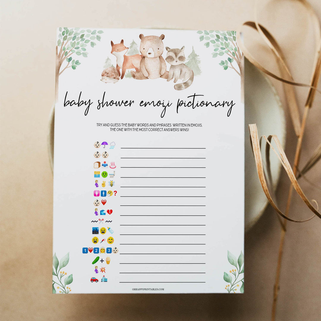 baby shower emoji pictionary game, Printable baby shower games, woodland animals baby games, baby shower games, fun baby shower ideas, top baby shower ideas, woodland baby shower, baby shower games, fun woodland animals baby shower ideas