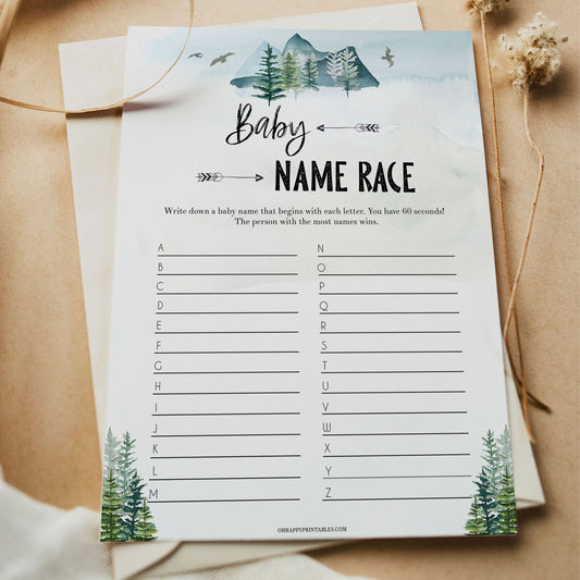 baby name race game, Printable baby shower games, adventure awaits baby games, baby shower games, fun baby shower ideas, top baby shower ideas, adventure awaits baby shower, baby shower games, fun adventure baby shower ideas