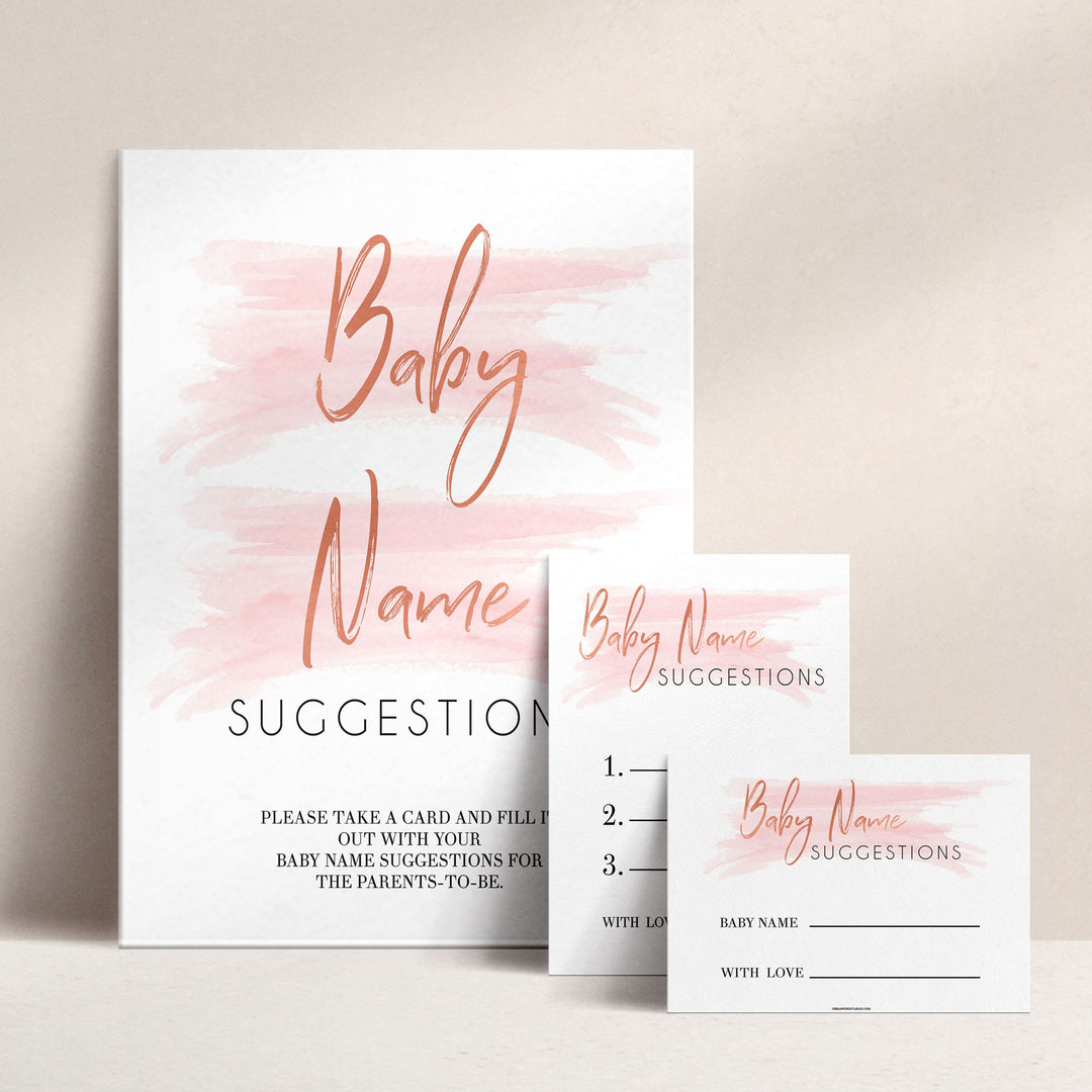 pink swash baby name suggestions games, baby name suggestions printable baby games, fun baby shower games