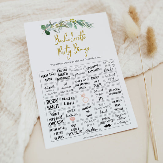 Bachelorette Party Bingo - Eucalyptus Leaf