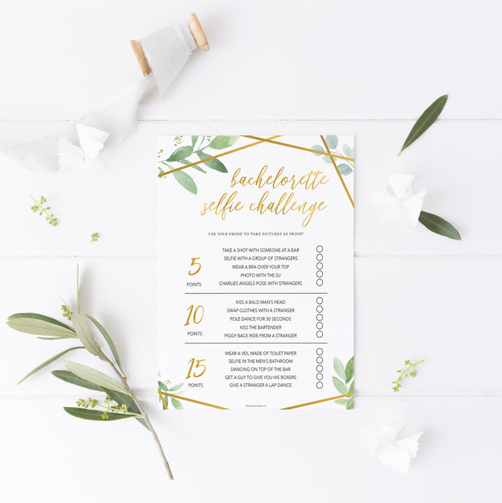 Bachelorette Selfie Challenge - Gold Greenery