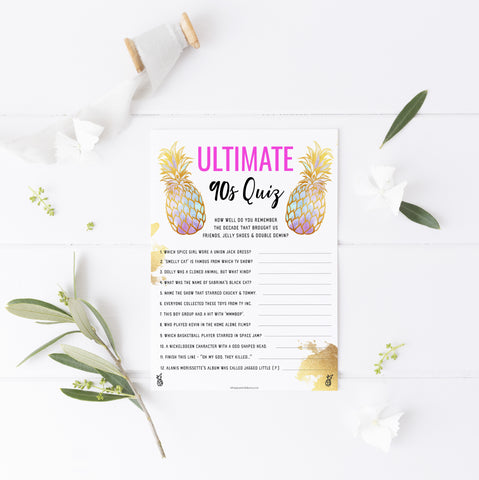Ultimate 90's Quiz - Gold Pineapple