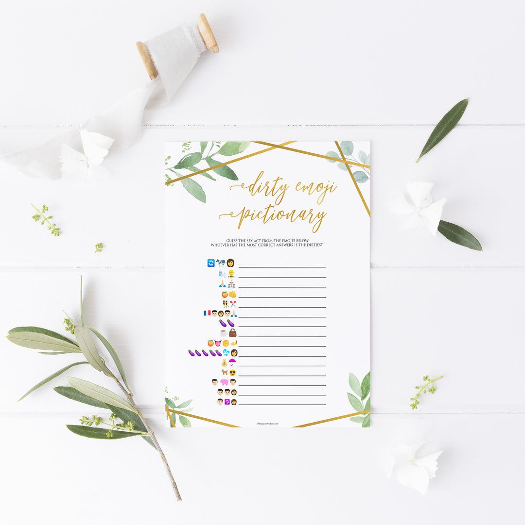 Dirty Emoji Pictionary - Gold Greenery