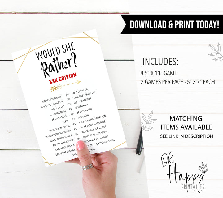 X Rated Would She Rather - Bride Tribe