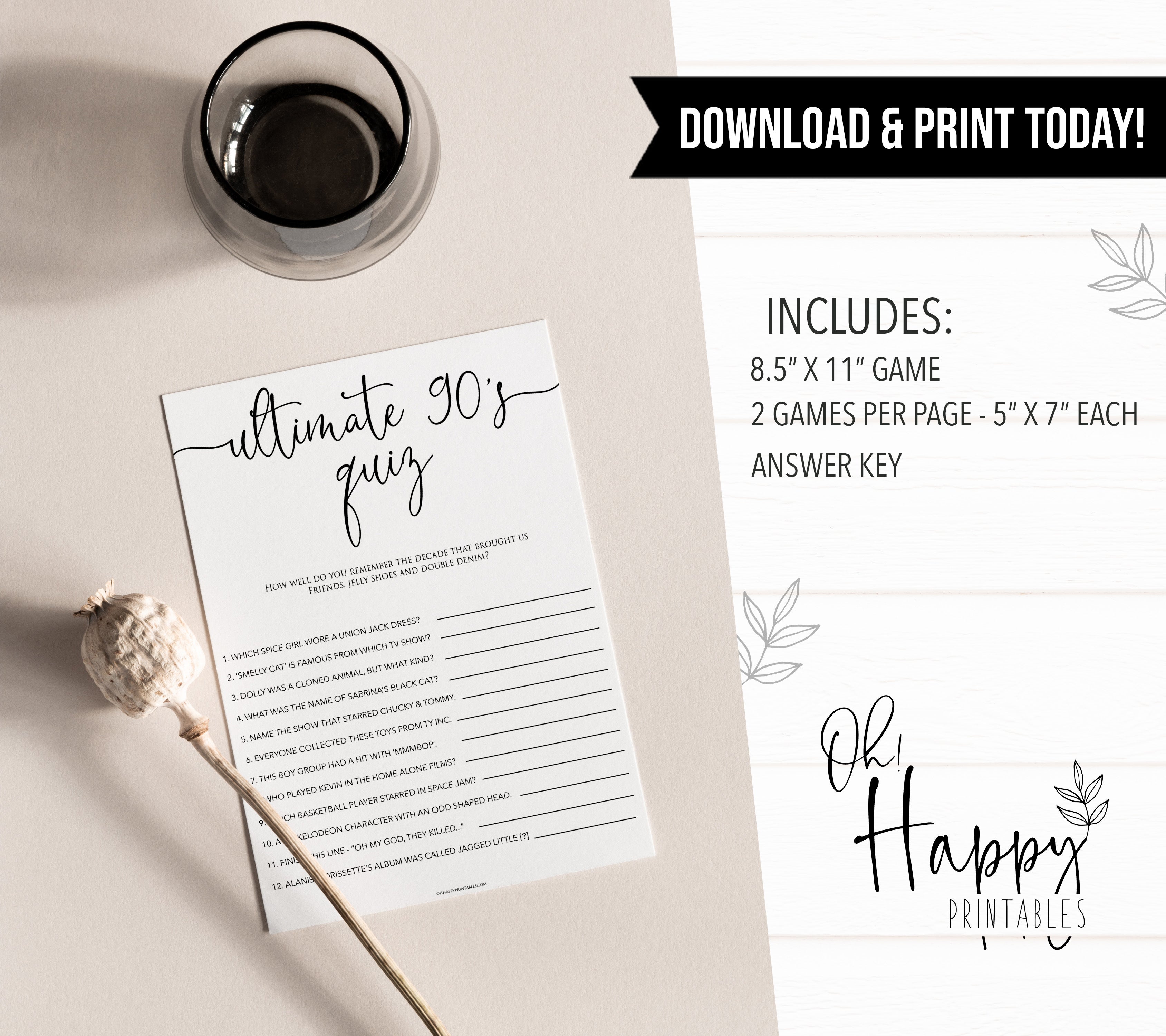 minimalist bachelorette games, ultimate 90s quiz, bridal shower games bundle, dirty bridal games, printable bridal games, bridal shower games, hen party hames, bachelorette games
