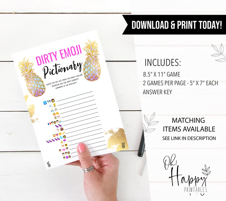 Dirty Emoji Pictionary - Gold Pineapple