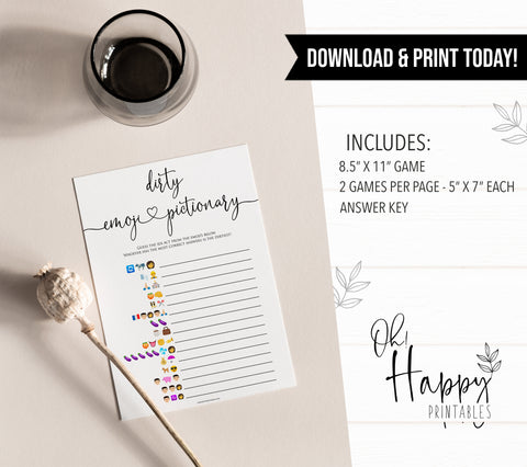 minimalist bachelorette games, dirty emoji pictionary, bridal shower games bundle, dirty bridal games, printable bridal games, bridal shower games, hen party hames, bachelorette games